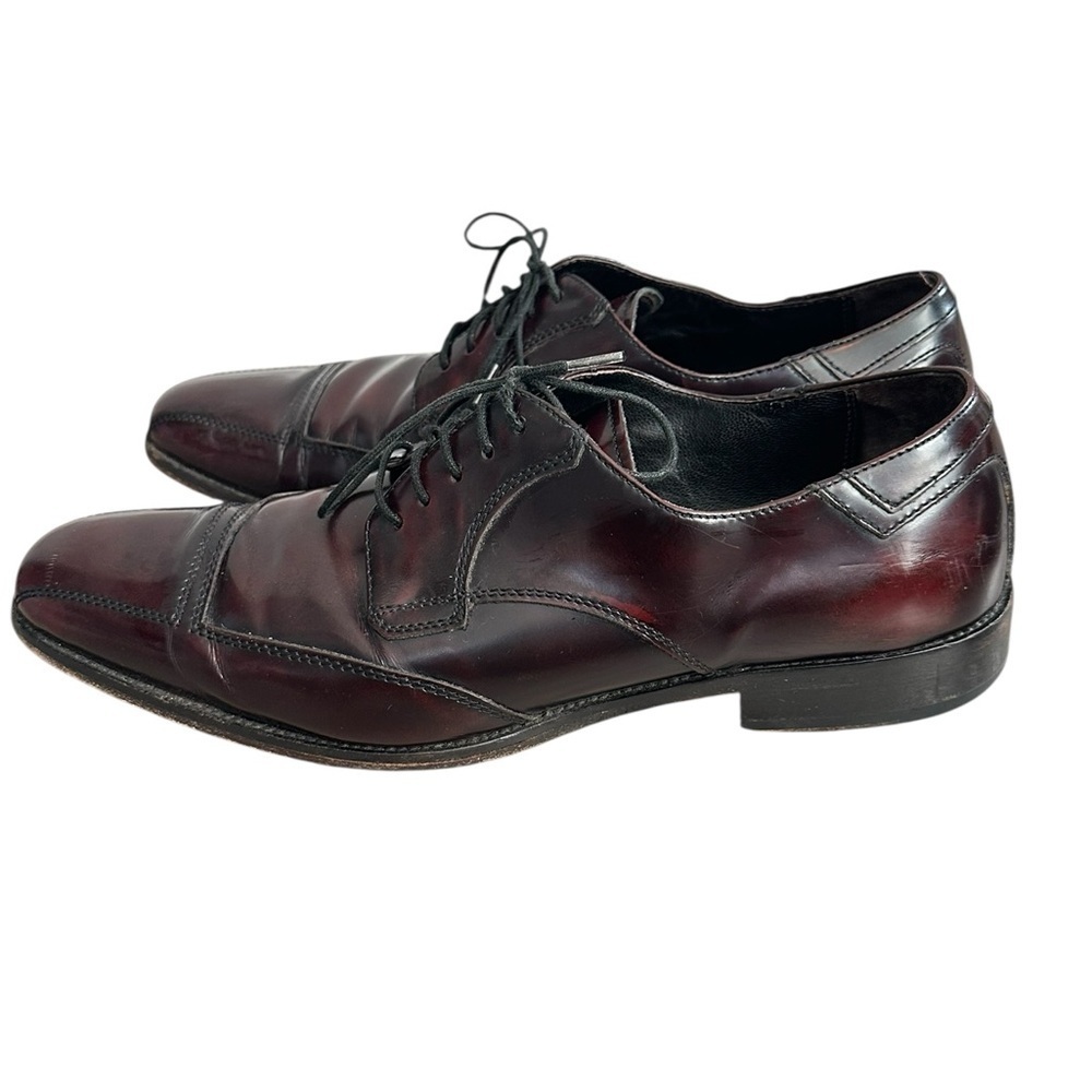 Johnston and Murphy Dress Shoes Burgundy leather tie Oxford Sz 9